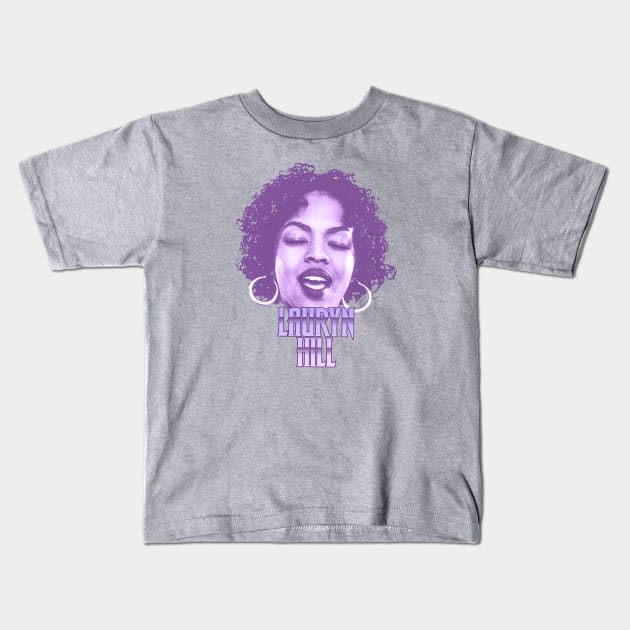 Retro Lauryn Hill Purple Kids T-Shirt by Skate Merch